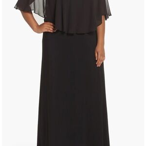 Alex Evenings Black Maxi Dress with Overlay Bodice
